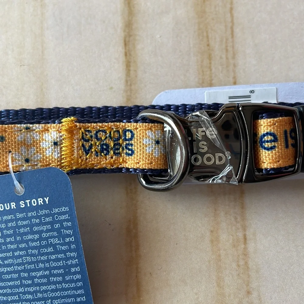 Life is Good Daisy Dog Collar- Baja Yellow